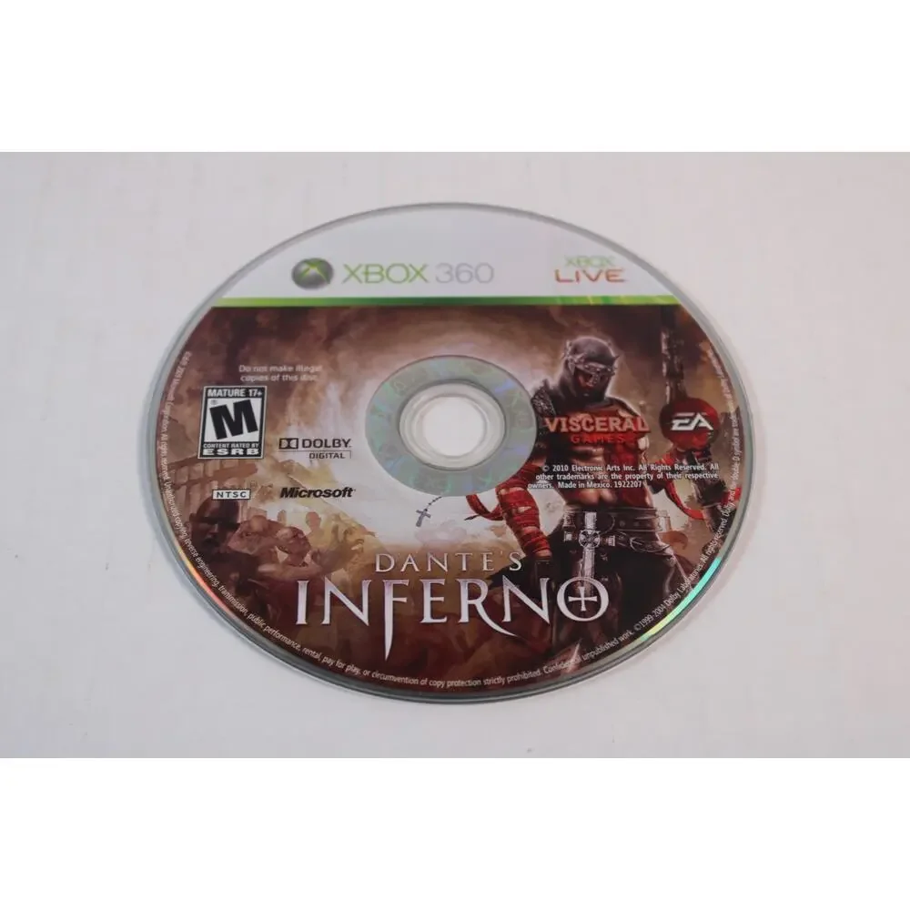 Dante's Inferno (Microsoft Xbox 360, 2010) Authentic, disc only, tested/works